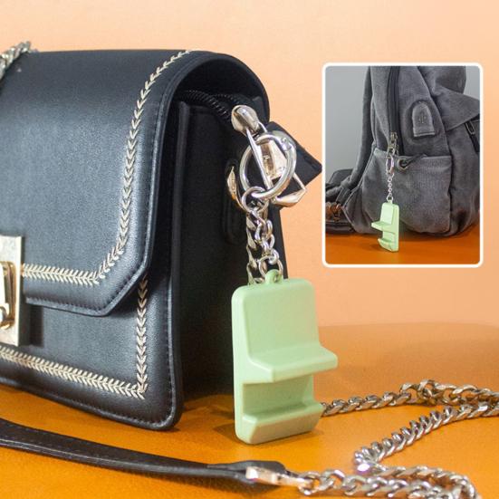 Phone Holder Keychain Pendant Portable Plastic Phone Stand Mini Desk Cellphone Support Lightweight Keyring for Most Phone