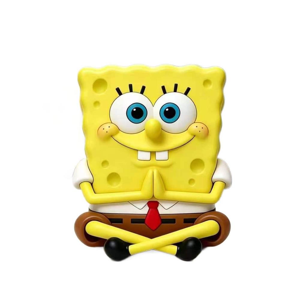 Calm Down SpongeBob Meditation Figurine: Cute Cartoon Desk Ornament
