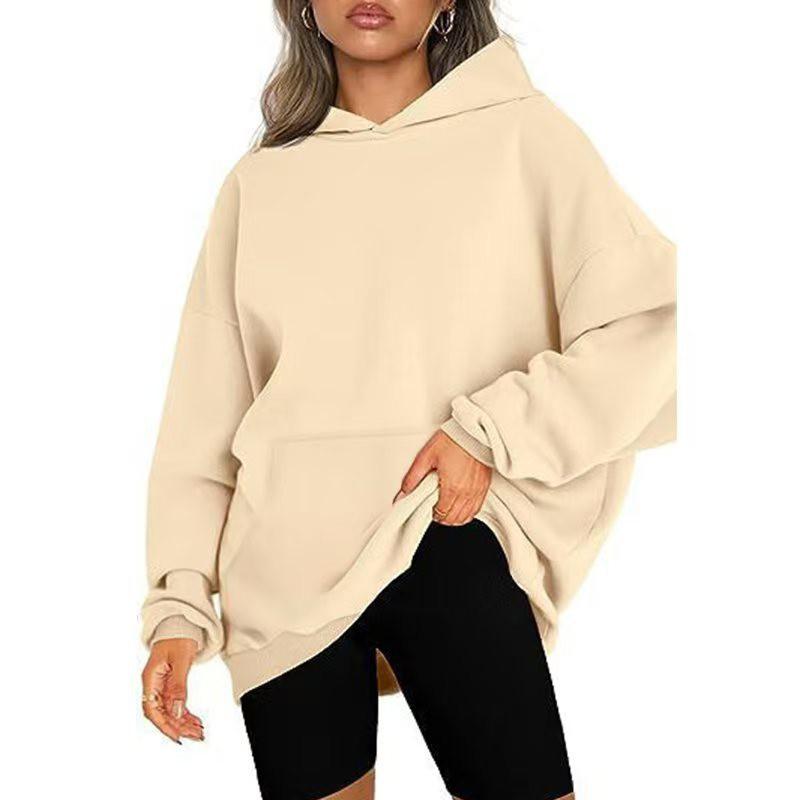 Oversized Hooded Sweatshirt Women Loose Fit Long Sleeve Casual Style Plus Size S-5XL