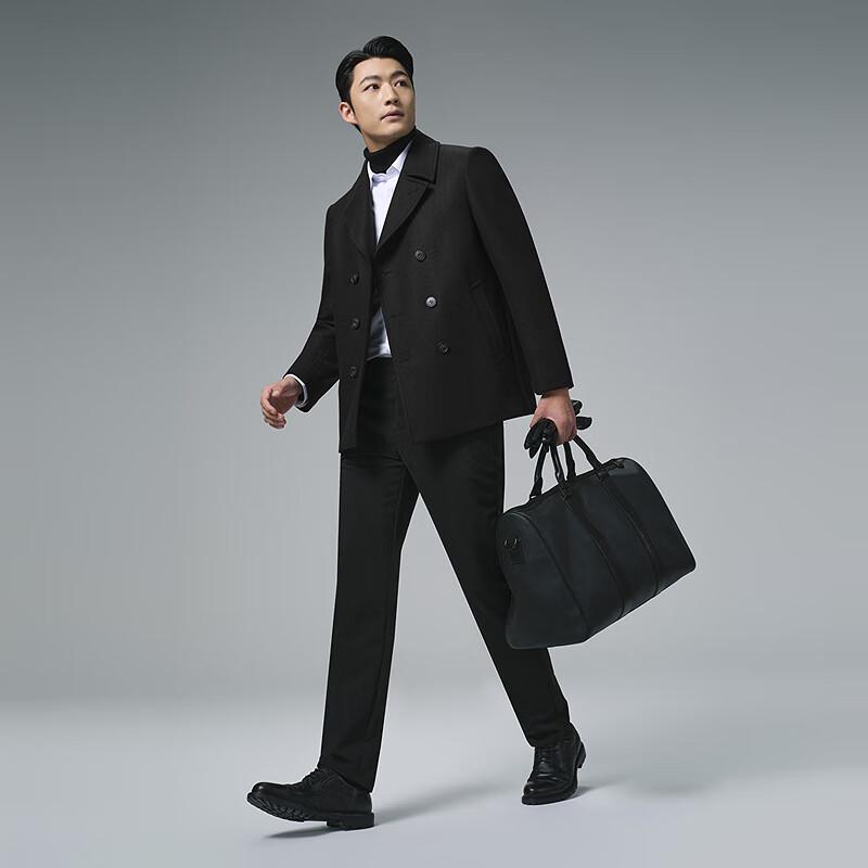 Lilang Men's Double-breasted Wool Blend Overcoat