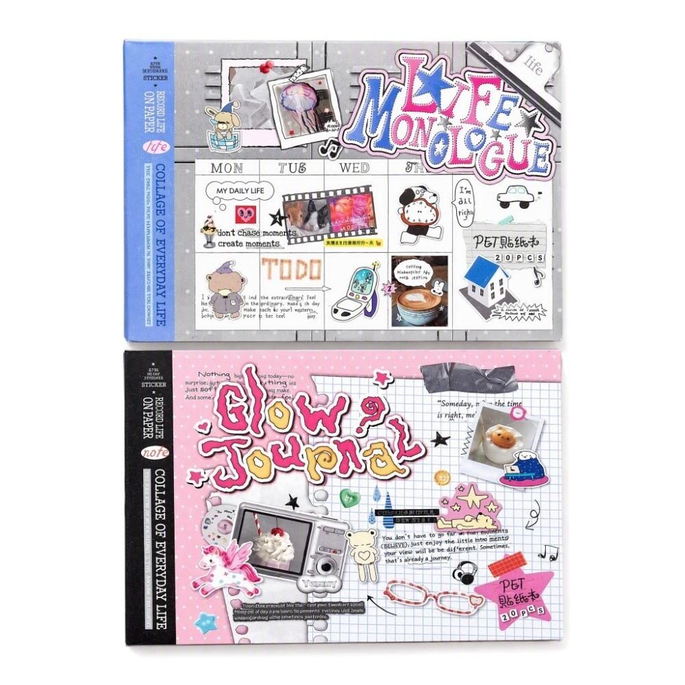 Transparent Stickers 3D Sticker Book PET Sticker Text Stickers Journal Stickers Notebook Decor