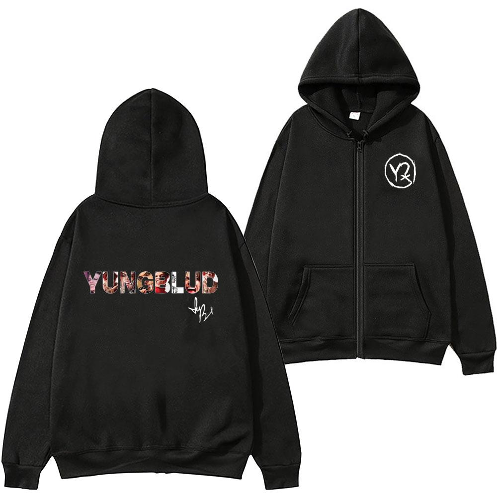

Singer Yungblud Letters Print Merch Zipper Hoodie Pop Fleece Hip Hop Casual Y2k Hoodies Men Women Autumn/Winter Sweatshirts 4XL чорний