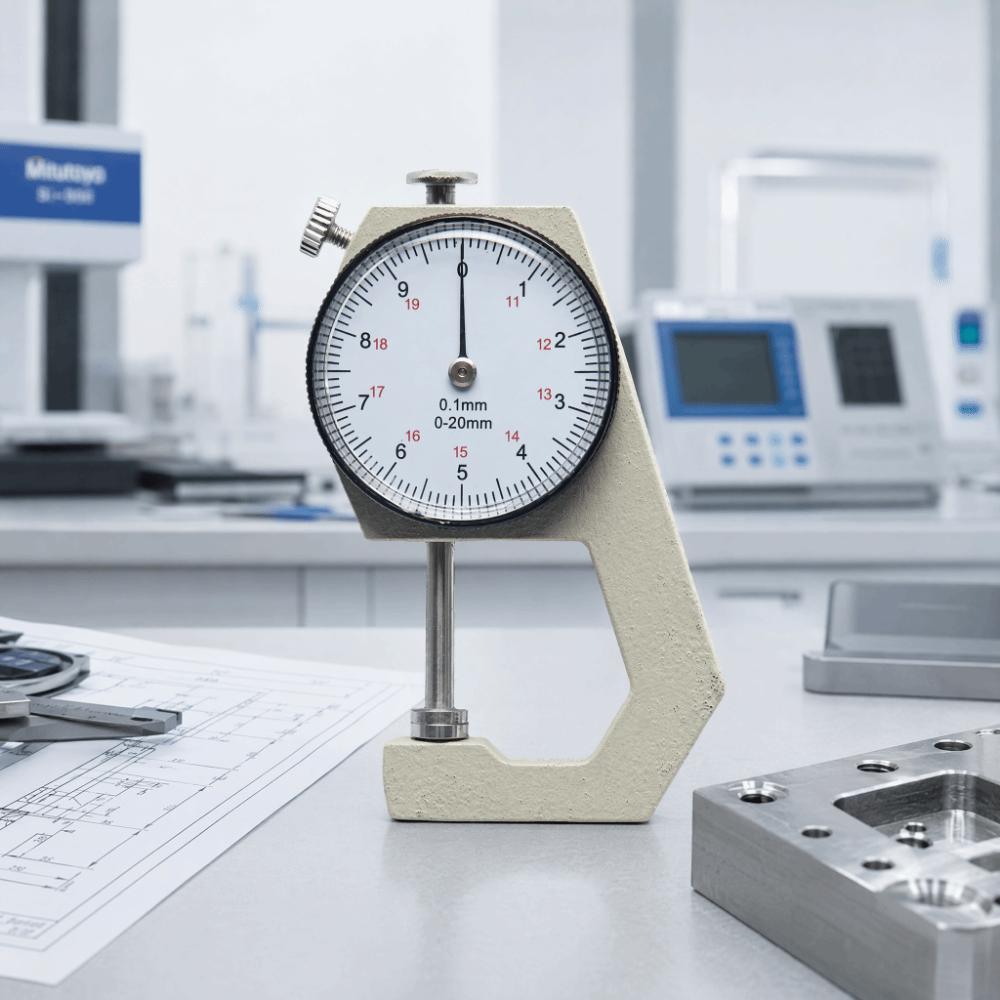 0-20mm Range Thickness Gauge Flat Head Design Flat Head Thickness Gauge  For Leather Measurement
