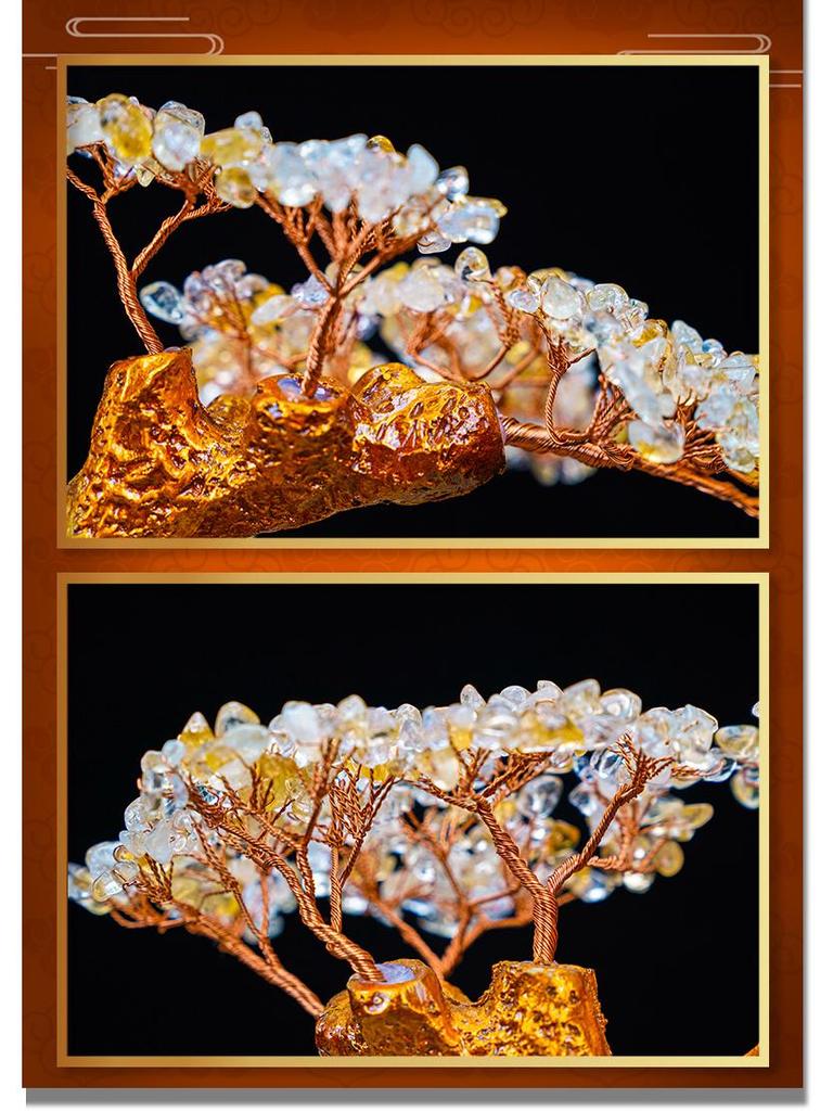 Pink Crystal Money Tree: Attracts Wealth and Enhances Relationships - Perfect for Living Rooms, Offices, Housewarmings, and Ceremonies