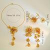 Exquisite 4-Piece Tassel Jewelry Set: Hollow Flower Necklace, Earrings, Bracelet & Ring