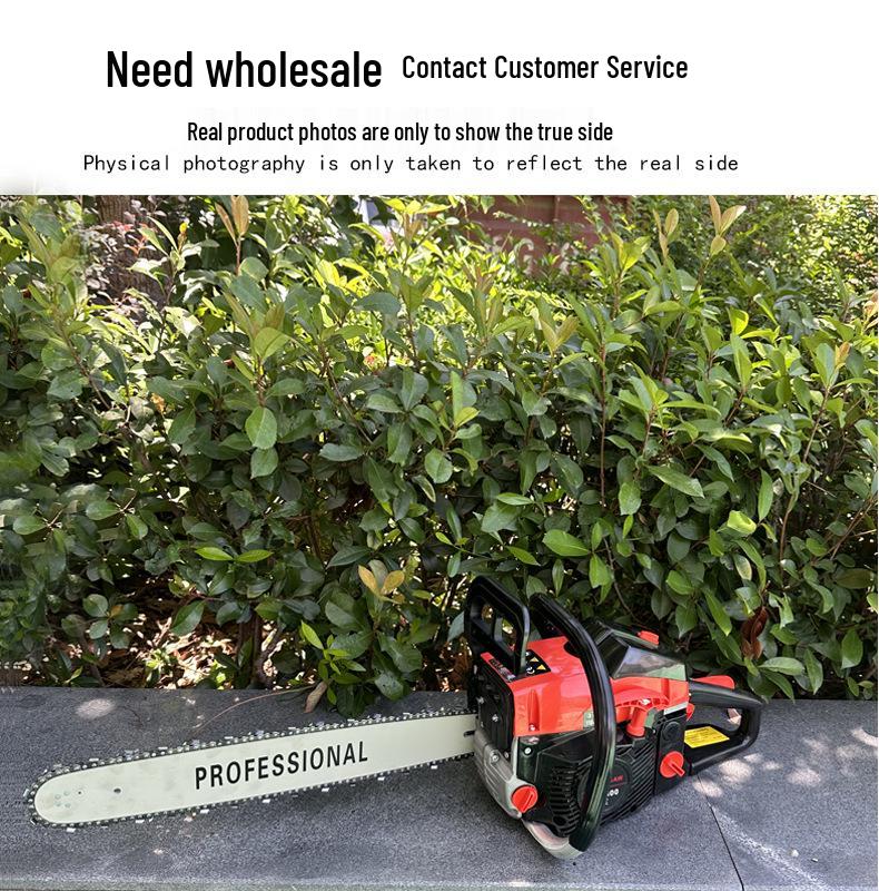 High-Power Two-Stroke Handheld Gasoline Chainsaw for Tree Cutting and Garden Use