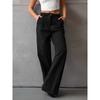 Fashion Wind Summer Black Elegant High Waist Straight Pants High Waisted Straight Leg Pants