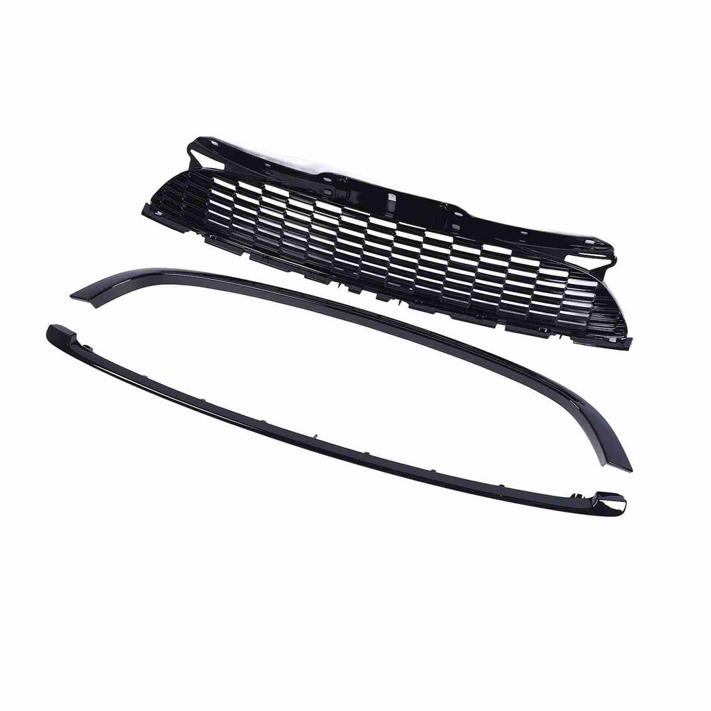 3Pcs Set Glossy Black Front Hood Molding Grille Surround Cover Trim Kits for R55 R56 R57 R58 R59 S JCW