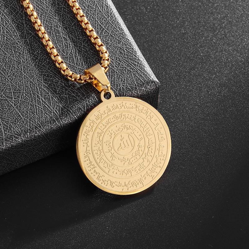 Exquisite Halskette mit Anhänger Hand der Fatima aus Edelstahl, religiöses Gebetsamulett, Schmuck, Geschenk für Männer und Frauen