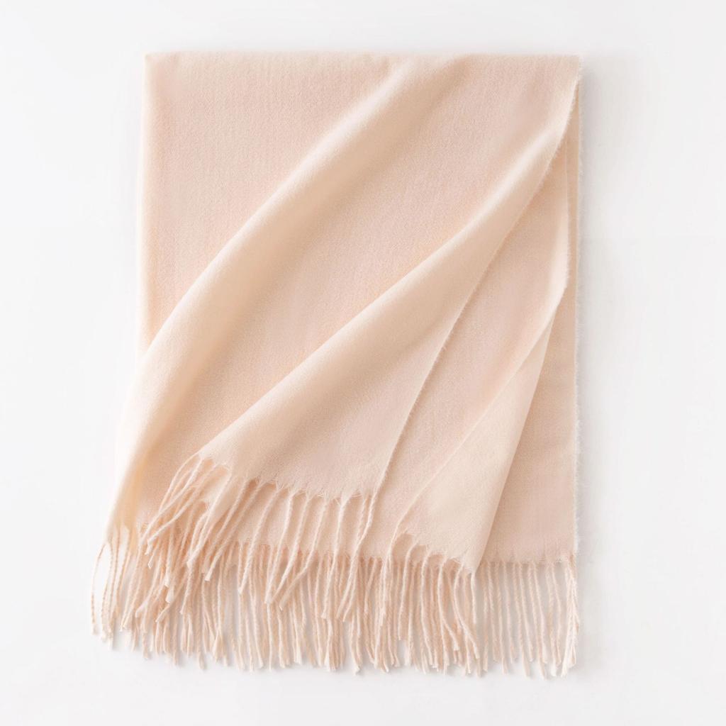 Cashmere Feel Solid Color Women's Imitation Cashmere Scarf Spring Atmosphere Korean Style Versatile Mid Length Shawl Scarf