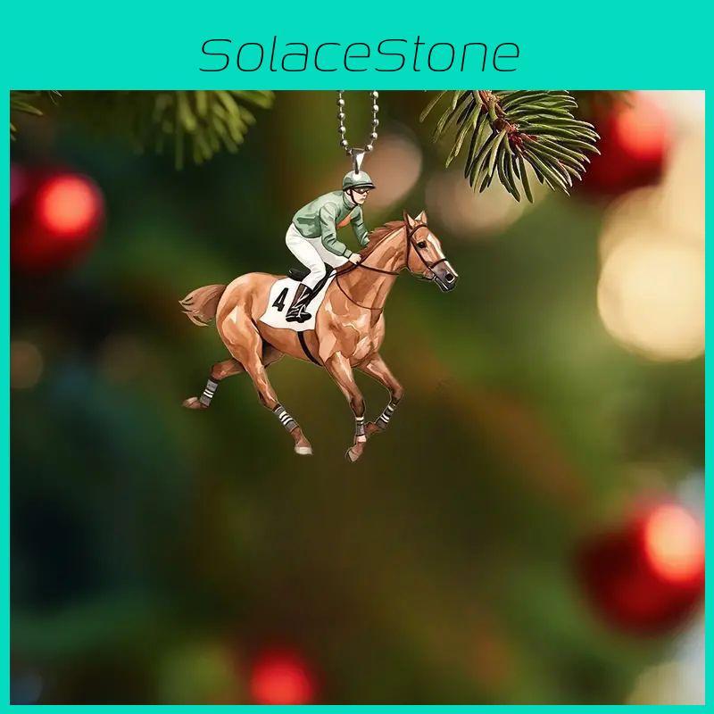 Colorful Cartoon Horse Lover Acrylic Car Decor Pendant For Christmas Tree And Home