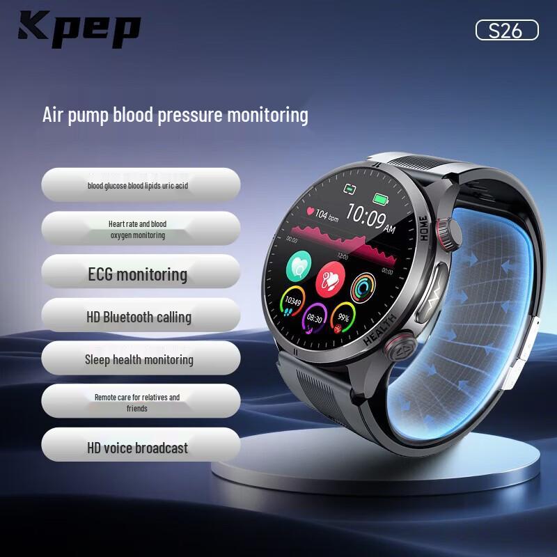 KPEP Medical-Grade Smartwatch with Airbag Blood Pressure & Health Tracking (CN version)