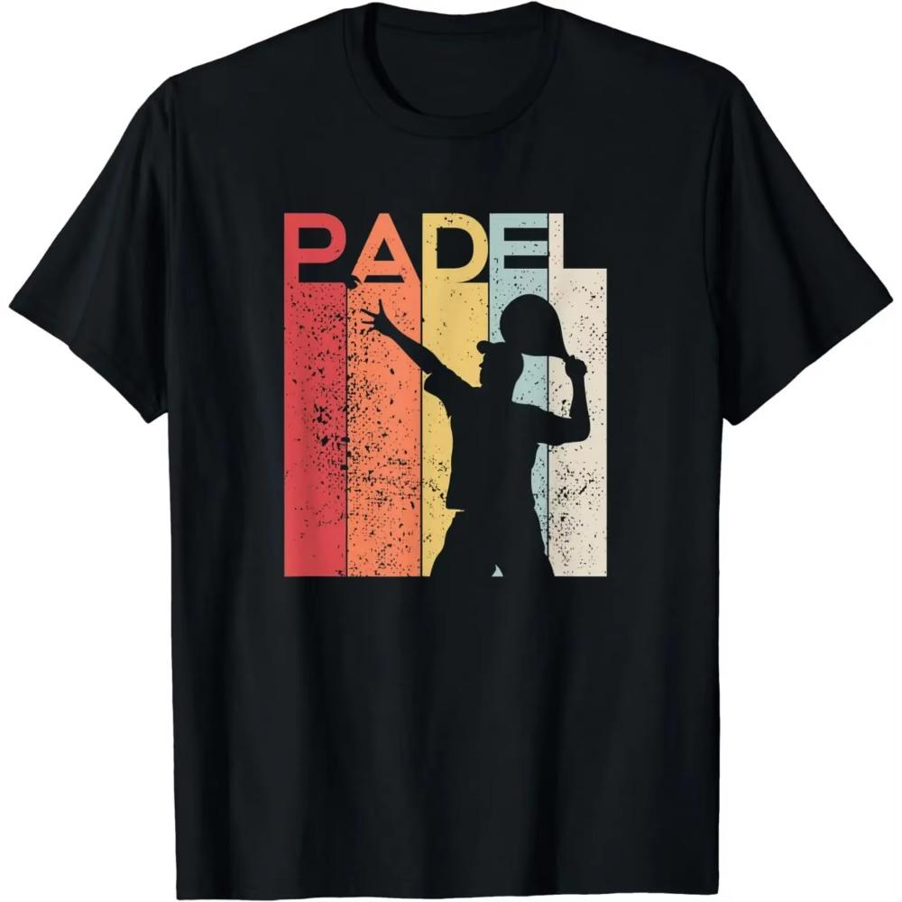 Padel Man Funny Gift Padel Racquet Retro T-Shirt Casual Sports Street Couple Clothes Tops  Men Clothing  Camisas