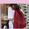 Solid Color Nylon Student Backpack With Large Capacity For Casual Travel And Daily Use Lightweight Urban Style