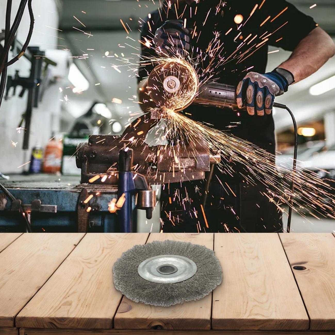 

5inch Crimped Stainless Steel Wire Wheel Brush Bench Grinder Abrasive 16mm Hole