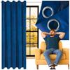 Velvet Curtain with Eyelets - Blue