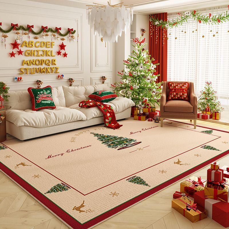 Christmas Luxury Washable Living Room Carpet Decoration Bedroom Bedside Soft Cute Rug Large Area Non-slip Lint-free Floor Mats
