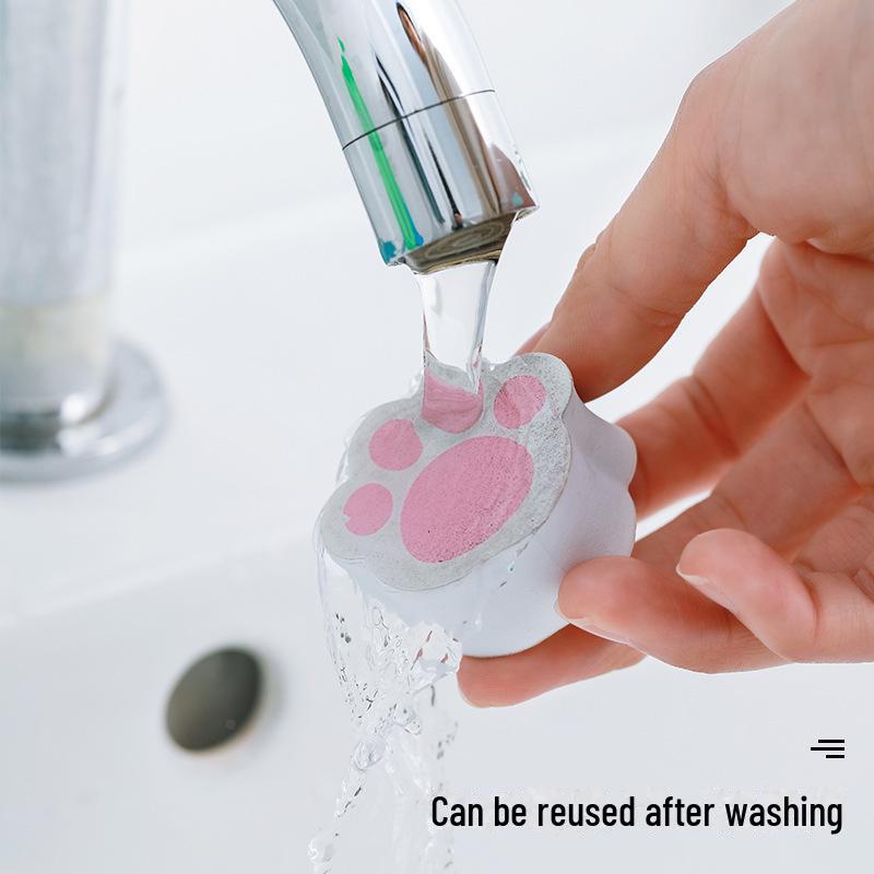 Cat Claw Mirror & Faucet Cleaner - PU Cotton Sponge for Bathroom & Makeup Mirrors