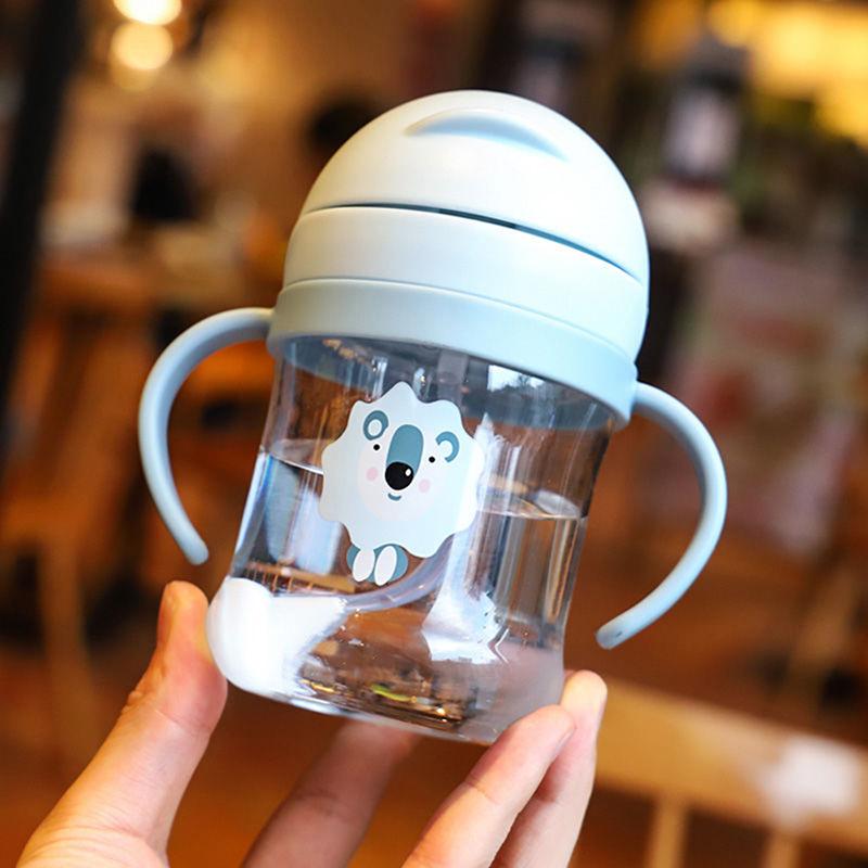 250Ml Baby Sippy Wasser Tasse Kid Griff Lernen Fütterung Trinken Flasche Anti-Ersticken