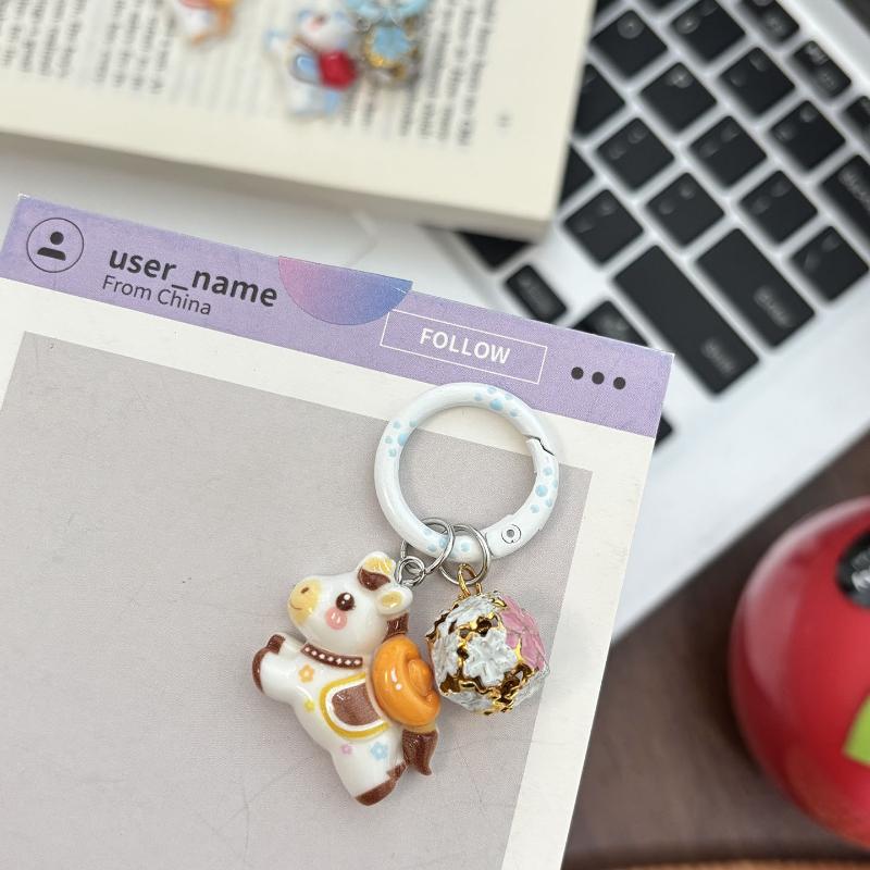 Funny Cartoon Pony Keychain Pendant Cute Fashion Animals Key Ring Year Of The Horse Backpack Decoration Accessories Gifts