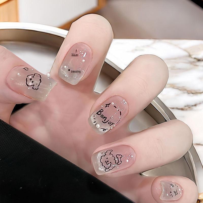 2026 Designer Wearable Nails: Butterfly Fairy Fingertips, Dreamy Starry Sky, High-End Light Luxury Handmade Tips.