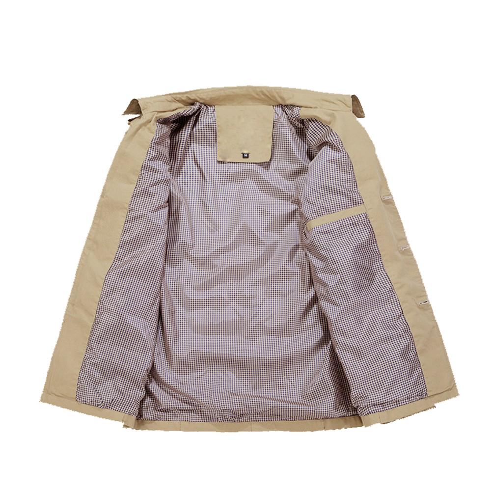 Pánská zimní teplá bunda svrchník Outwear Slim Dlouhý Trench Buttons Coat 