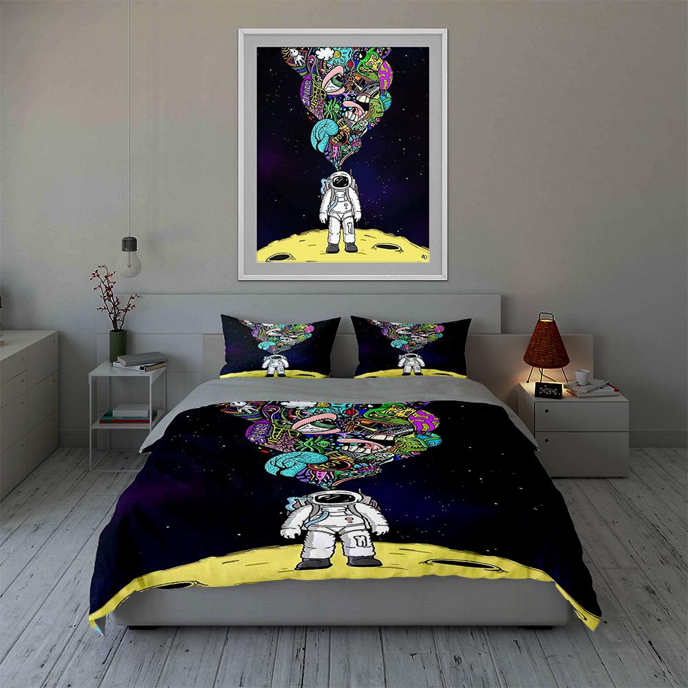 Astronaut colorful explosion Bedding Duvet cover sets Duvet covers Pillowcases gifts (1 * Duvet Cover 2 * Pillowcases, without duvet insert)
