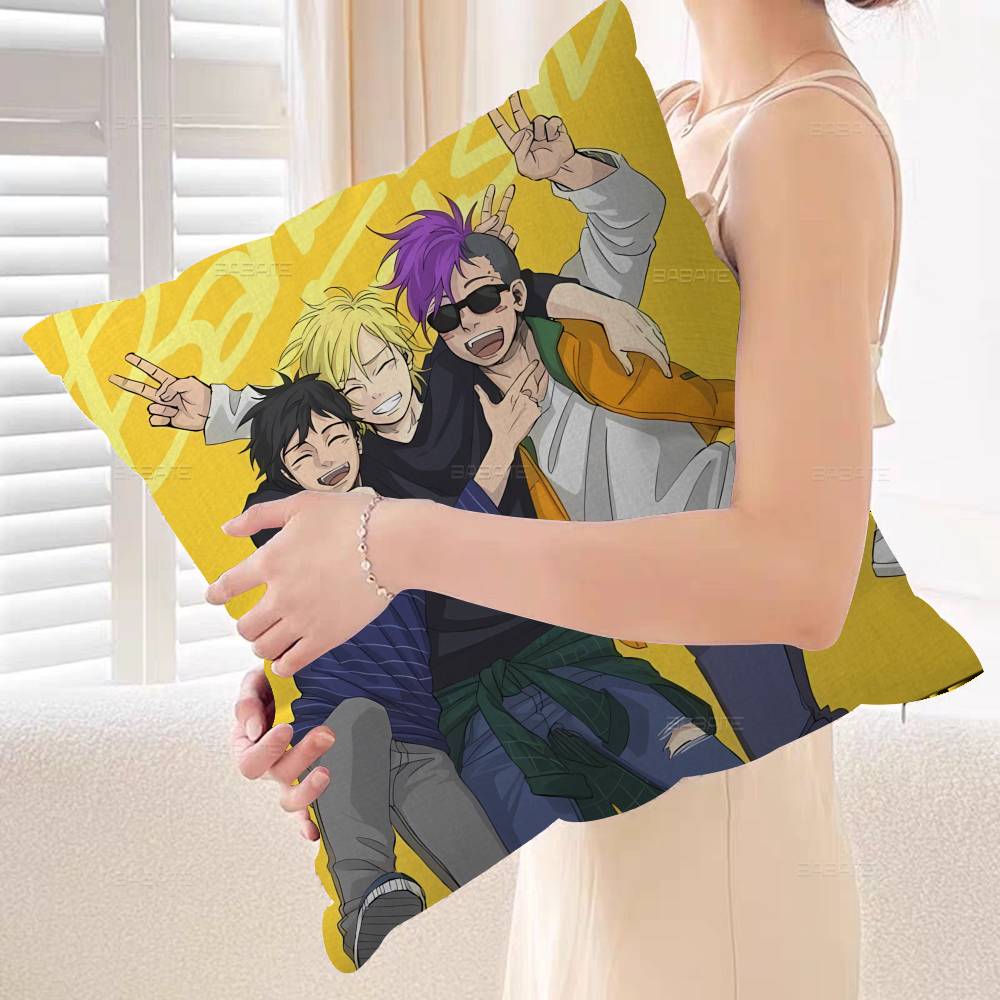 Banana Fish Pillow Cover for Bedroom Room and Living Room Sofa Decorative Cushion Cover