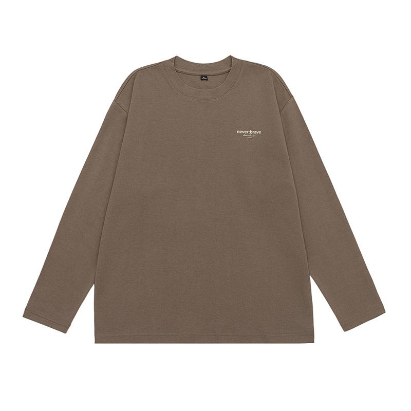 Crew Neck Long-sleeved T-shirt Men's Autumn and Winter New Simple Letter Print Bottoming Top