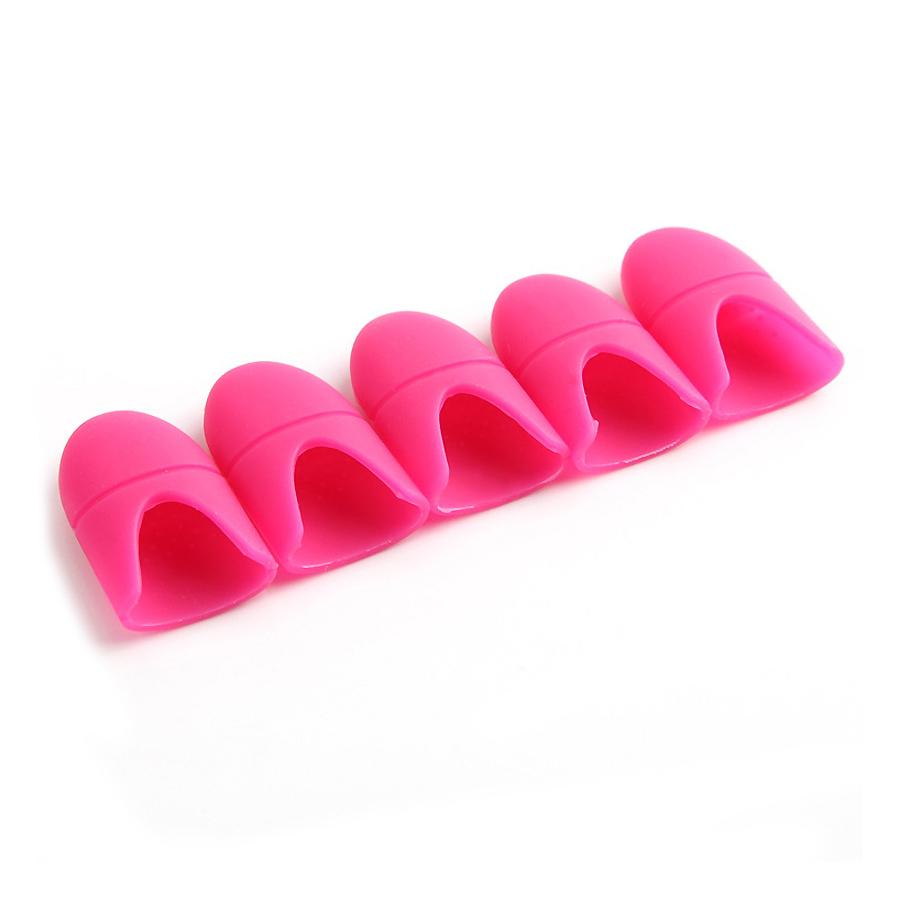 5Pcs Wearable Nail Soakers Pad Holder, Reusable Silicone Soak Off Caps for UV Gel Polish Remover Nail Art Removal Tools