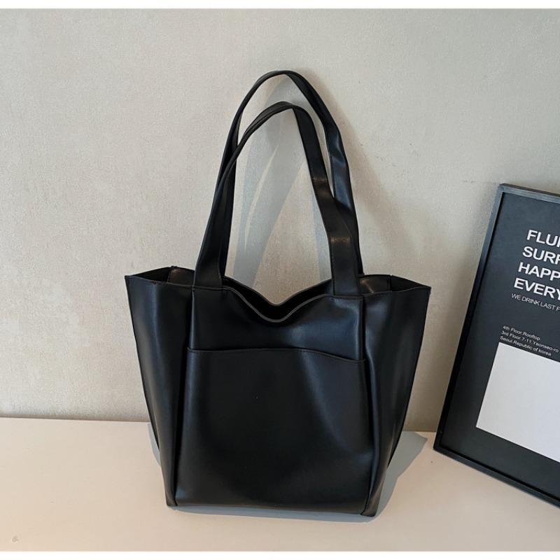 Simple tote bag women's autumn and winter new casual large-capacity handbag fashionable commuter shoulder bag