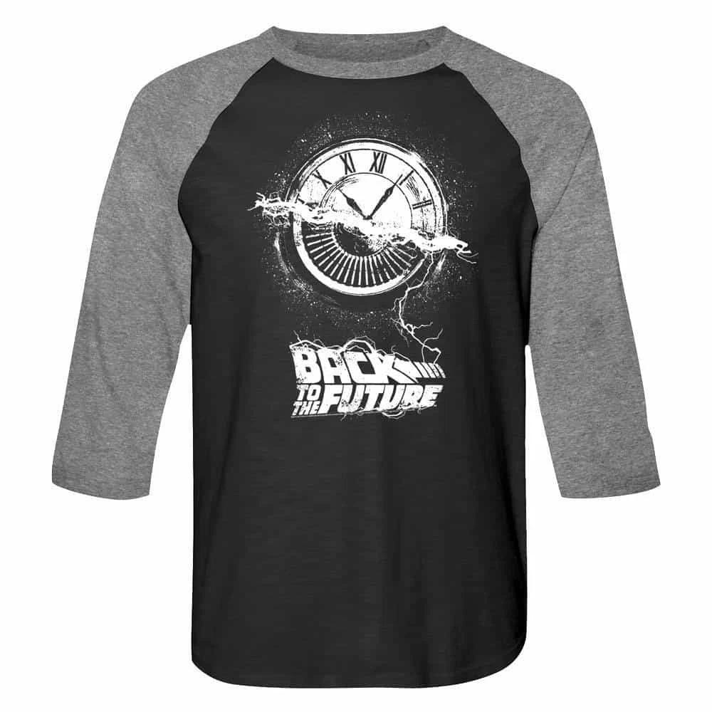 Back to The Future Clocktower Men s Raglan Shirt L