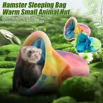 Hamster Sleeping Bag Soft Fleece Winter Warm Hideout Nest Guinea Pig Snuggle