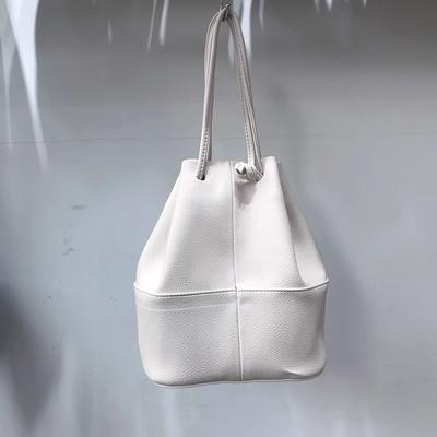 Korean Handbags Fashion Soft Leather Drawstring Shoulder Bag Retro Autumn/winter Small Women Crossbody Bag Drawstring Bucket Bag