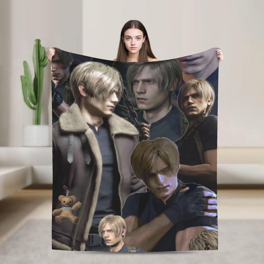 Leon Kennedy Resident Evils Blanket Quality Soft Warm Bedding Throws Spring Children Living Room Graphic Bedspread
