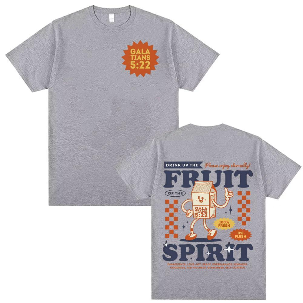 Retro Christian Fruit of The Spirit Jesus Tshirts Unisex Clothing Harajuku Aesthetic Bible T Shirt Unisex Summer Oversized Tshirt