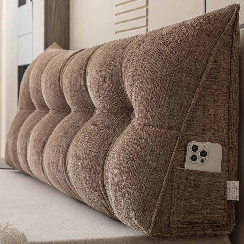 Grenzüberschreitendes dreieckiges Kopfteilkissen: Doppelte Rückenlehne, Weiche Polsterung, Lendenwirbelstütze für Sofa & Bett