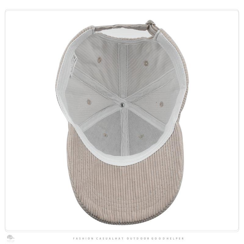 Autumn/Winter Corduroy Baseball Cap: Korean Style, Solid Color, Curved Brim for Men & Women