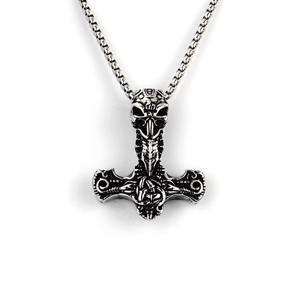 Hip Hop Chinese Dragon Embossed Round Pendant Necklace for Men and Women - Titanium Stainless Steel.