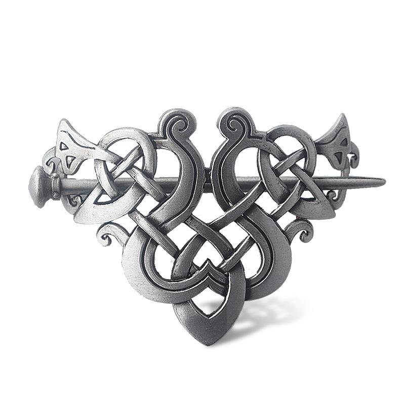 Vintage Norse Viking Amulet Hair Hairpin Nordic Mythology Runes Dragon Knot  Hair Holder Jewelry Accessories