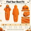 Pigiama Intero in Pile Corallo Autunno/Inverno con Zip - Spesso, di Velluto e a Tema Halloween per Uso Interno ed Esterno