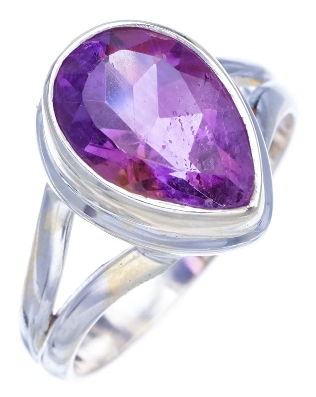 

StarGems® Natural Amethyst Handmade 925 Sterling Silver Ring 8.25 F2905