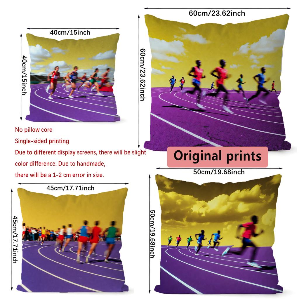 Running Track Sport Throw Pillow Covers Pattern Cushion Cover Suitable for Sofa Bedroom Car Pillow Cover