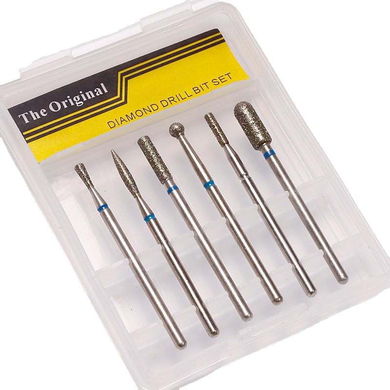 High-Quality Cuticle Remover: 6-Piece Russian Style Manicure Diamond Grinding Head Set