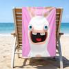 1pc Raving Rabbids Beach Towel with Custom Name, Beach/Swimming/Bath/Picnic/Camping Towel, Suitable for Seaside Beaches