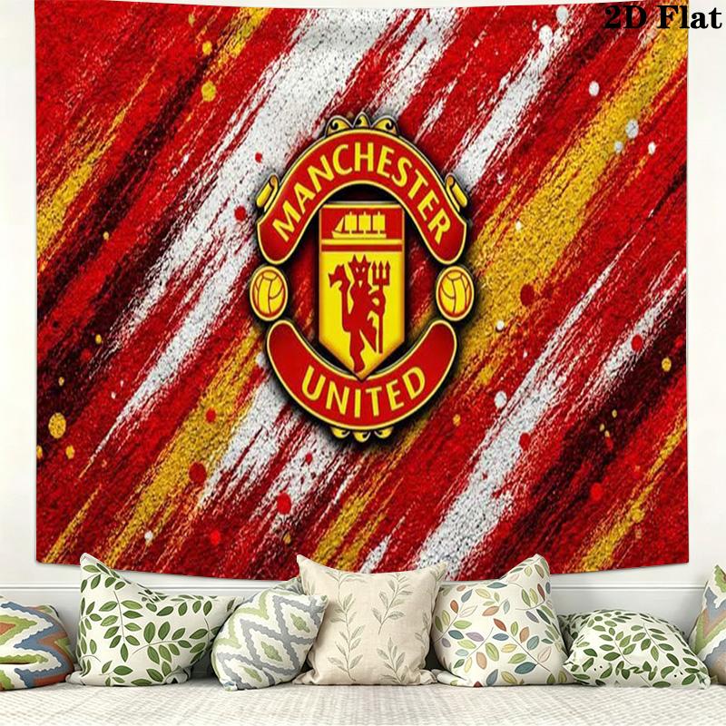 Manchester United Wall Tapestry Aesthetic Wall Hanging Printed Fabric Blanket Decorative Tapestries for Bedroom Living Room Home Decor