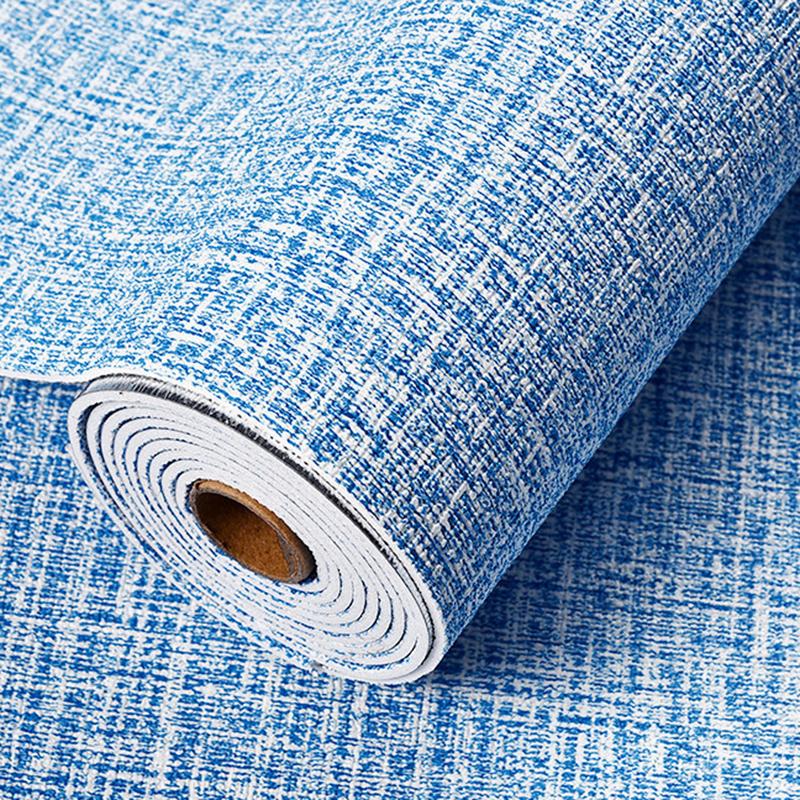 Faux Linen Textured Wallpaper Removable Self Adhesive Stick Contact Paper Wall Door for Accent Wall Bedroom Decoration Stickers