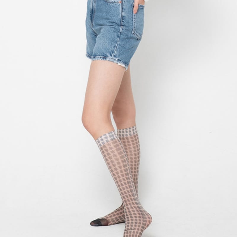 Romantic tiger Logo play skin knee stockings