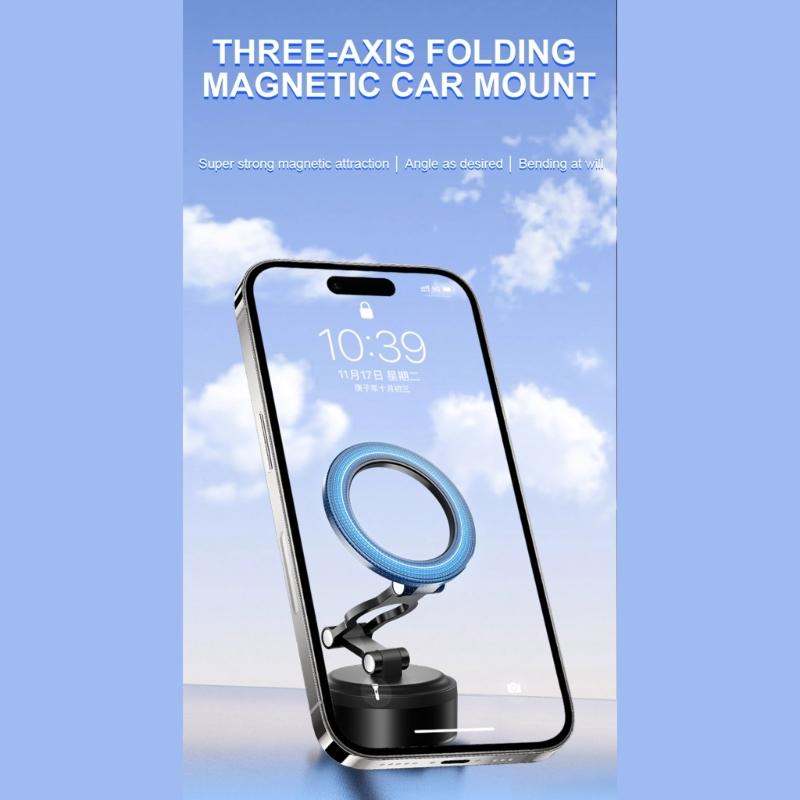 Electric Vacuum Magnetic Suction Phone Bracket with Strong Suction Cup for Navigation Driver Passenger Easy Installation