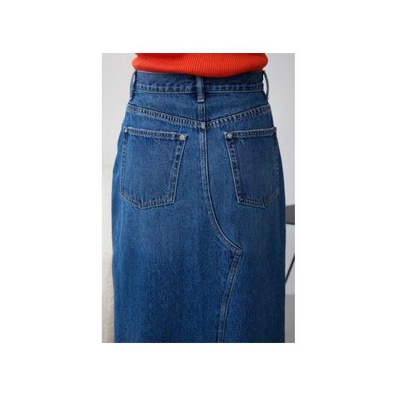 AZUL DENIM Overlap Long Skirt BLU